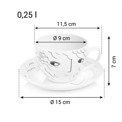 Чашка Tescoma myCOFFEE, с блюдцем, 2 шт, Emotions, шт