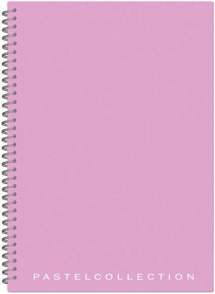 Бизнес-тетрадь Pastel Collection Pink/Purple, A4, 96 листов, пластиковая обложка, на гребне, клетка