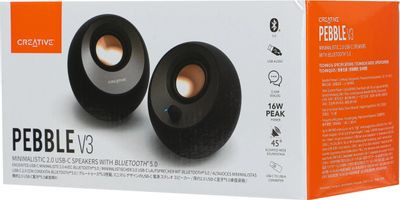 Колонки Bluetooth Creative Pebble V3 MF1700,  2.0,  черный [51mf1700aa000]