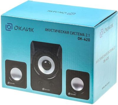 Колонки Oklick OK-420,  2.1,  черный [440405]