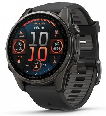 Смарт-часы Garmin Fenix 8,  43мм,  1.3",  черный/черный [010-02903-21]