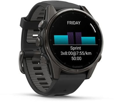 Смарт-часы Garmin Fenix 8,  43мм,  1.3",  черный/черный [010-02903-21]