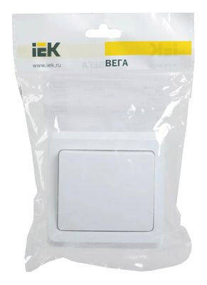 Выключатель IEK Вега 1-клавишный, установка скрытая, IP20, белый [evv10-k01-10-dm]