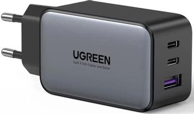 Сетевое зарядное устройство UGREEN 10335,  USB-A + Type-C,  65Вт,  4.5A,  черный