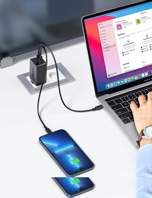 Сетевое зарядное устройство UGREEN 10335,  USB-A + Type-C,  65Вт,  4.5A,  черный