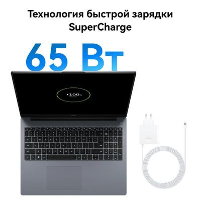 Ноутбук Huawei MateBook D 16 MCLF-X 16", 2024, IPS, Intel Core i3 1215U 1.2ГГц, 6-ядерный, 8ГБ LPDDR4x, 512ГБ SSD,  Intel UHD Graphics, Windows 11 Home, серый космос [53013wxd]