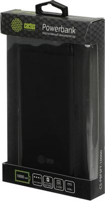 Внешний аккумулятор (Power Bank) Cactus CS-PBFSFT-10000,  10000мAч,  черный