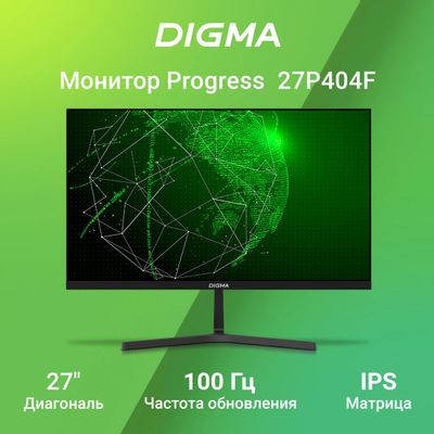 27" Монитор Digma Progress 27P404F,  1920x1080,  IPS,  100Гц,  1хHDMI,  черный [dm27sb03]