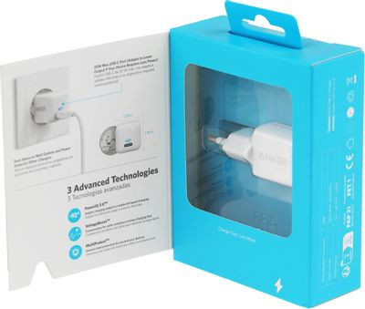 Сетевое зарядное устройство ANKER PowerPort III Nano,  USB type-C,  20Вт,  3A,  белый [a2633g22]