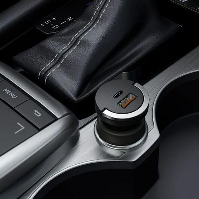 Автомобильное зарядное устройство Deppa 11211,  USB-A + Type-C,  30Вт,  3A,  черный