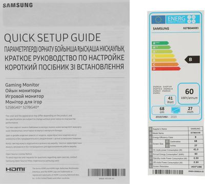 27" Монитор Samsung Odyssey G4 S27BG400EI,  1920x1080,  IPS,  240Гц,  2хHDMI,  1хDP,  черный [ls27bg400eixci]