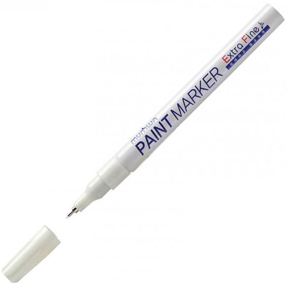 Маркер лаковый MunHwa Extra Fine Paint Marker, белый, 1 мм, нитро-основа, 12 штук