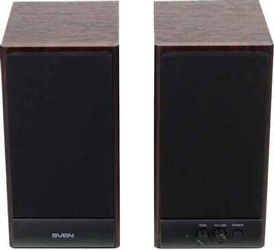 Колонки Sven SPS-609,  2.0,  коричневый/ вишня [sv-0120609ch]