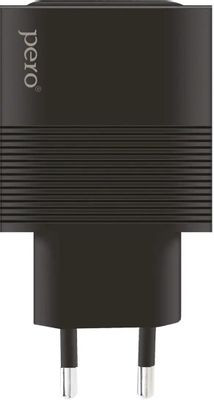 Сетевое зарядное устройство PERO ТС11,  USB-C + USB-A,  45Вт,  3A,  черный [тс11bl]