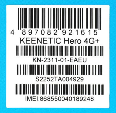 Wi-Fi роутер KEENETIC Hero 4G+,  AX1800,  белый [kn-2311]