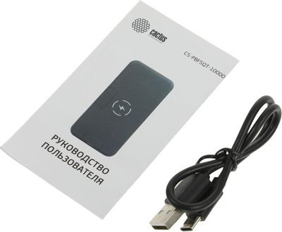 Внешний аккумулятор (Power Bank) Cactus CS-PBFSQT-10000,  10000мAч,  черный