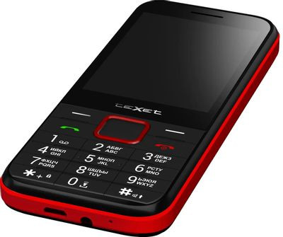 Сотовый телефон TeXet 302-TM,  черный/красный