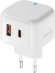 Сетевое зарядное устройство PERO ТС10,  USB-C + USB-A,  20Вт,  3.1A,  белый [тс10whpd]