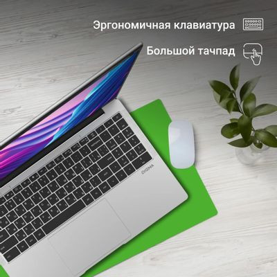 Ноутбук Digma EVE P5851 15.6", 2023, IPS, Intel Pentium Silver N5030 1.1ГГц, 4-ядерный, 8ГБ LPDDR4, 256ГБ SSD,  Intel UHD Graphics  605, Windows 11 Professional, серебристый [dn15n5-8cxw05]