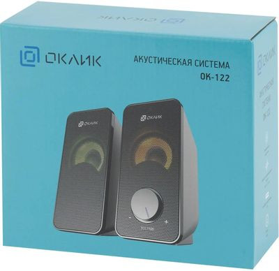 Колонки Oklick OK-122,  2.0,  черный [1458492]