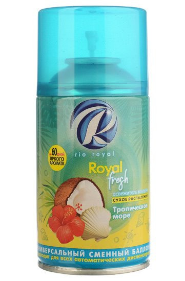 Освежитель воздуха для диспенсера, 250 мл, сухое распыление Royal fresh Тропическое море