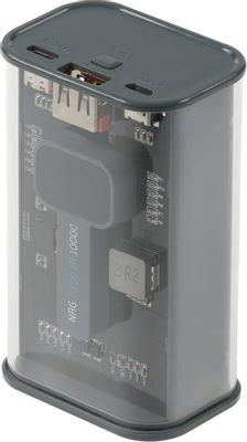 Внешний аккумулятор (Power Bank) Deppa NRG Chrystal,  10000мAч,  серый [33644]