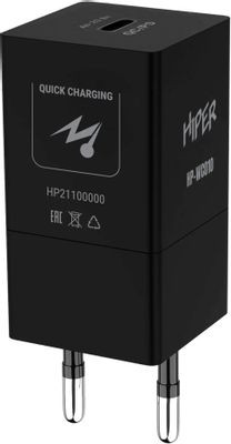 Сетевое зарядное устройство HIPER HP-WC010,  USB-C,  20Вт,  3A,  черный