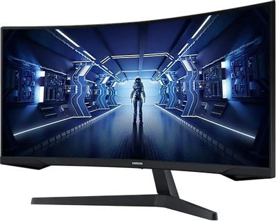 34" Монитор Samsung Odyssey G5 C34G55TWWI,  3440x1440,  VA,  165Гц,  1хHDMI,  1хDP,  изогнутый, черный [lc34g55twwixci]