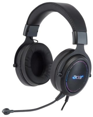 Гарнитура игровая Acer AHW120,  для компьютера, мониторные,  проводные, черный  [zl.hdscc.01c]