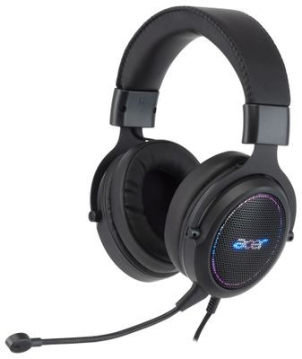 Гарнитура игровая Acer AHW120,  для компьютера, мониторные,  проводные, черный  [zl.hdscc.01c]