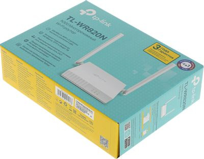Wi-Fi роутер TP-LINK TL-WR820N V2,  N300,  белый