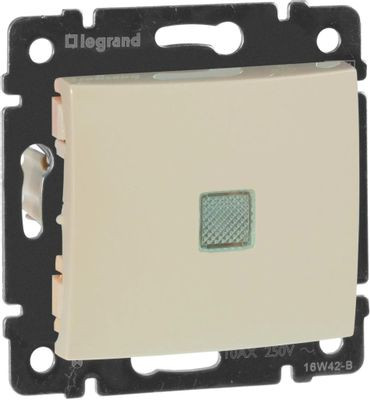 Выключатель Legrand Valena 1-клавишный, с индикацией, установка скрытая, IP20, слоновая кость [774310]