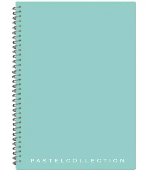 Бизнес-тетрадь Pastel Collection Mint, A4, 80 листов, пластиковая обложка, на гребне, клетка