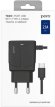 Сетевое зарядное устройство PERO ТС04,  USB-A,  USB type-C,  10.5Вт,  2.1A,  черный [тс04b2atc]