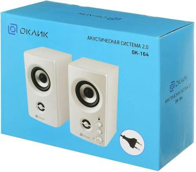 Колонки Oklick OK-164,  2.0,  белый [1201274]