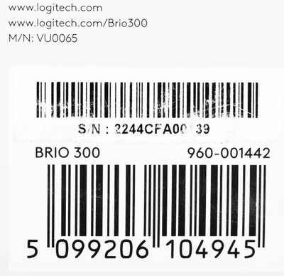 Web-камера Logitech HD Webcam Brio 300,  белый/черный [960-001442]