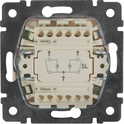 Выключатель Legrand Valena 2-клавишный, с индикацией, установка скрытая, IP20, слоновая кость [774328]