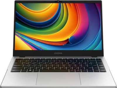 Ноутбук Digma EVE P4851 14", IPS, Intel N200 1ГГц, 4-ядерный, 16ГБ LPDDR5, 512ГБ SSD,  Intel UHD Graphics  интегрированное, Windows 11 Professional, серебристый [dn14n2-adxw01]