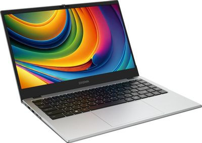 Ноутбук Digma EVE P4851 14", IPS, Intel N200 1ГГц, 4-ядерный, 16ГБ LPDDR5, 512ГБ SSD,  Intel UHD Graphics  интегрированное, Windows 11 Professional, серебристый [dn14n2-adxw01]