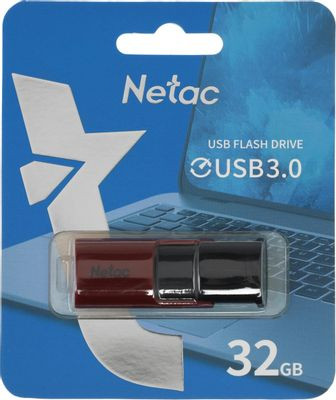 Флешка USB NETAC U182 32ГБ, USB3.0, красный и черный [nt03u182n-032g-30re]