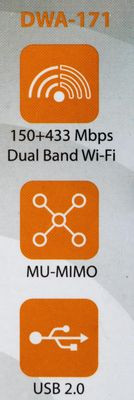 Wi-Fi адаптер D-Link DWA-171/RU/D1A USB 2.0