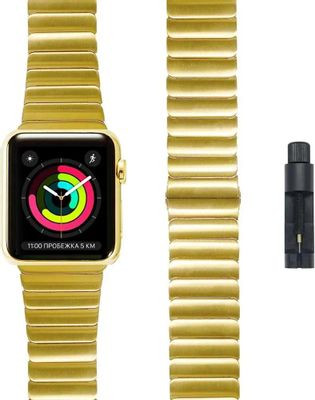 Ремешок LYAMBDA DS-APG-05-44-GL для Apple Watch Series 3/4/5/6/SE/7, золотистый