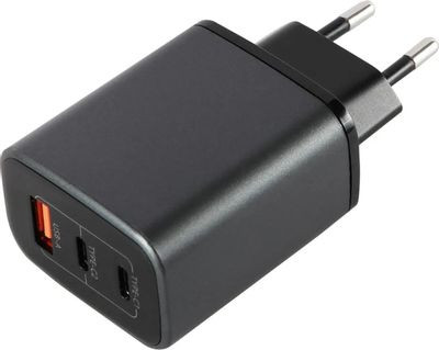 Сетевое зарядное устройство Redline XC-7,  USB + 2xUSB type-C,  67Вт,  3A,  черный [ут000038332]