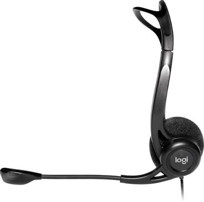 Гарнитура Logitech 960,  для контактных центров, накладные,  проводные, черный  [981-000100]