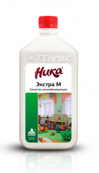 Дезинфицирующее концентрированное средство с моющим эффектом Ника Экстра М, 1 л