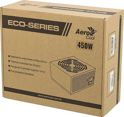 Блок питания Aerocool ECO-450, 450Вт, 120мм, серый, retail Блок питания Aerocool ECO-450, 450Вт, 120мм, серый, retail