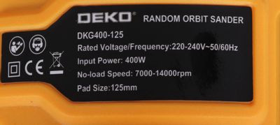 Эксцентриковая шлифмашина DEKO DKG400-125 [063-2203]