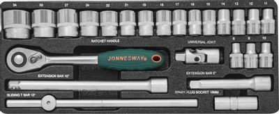 Набор инструментов Jonnesway S04H4724S,  24 предмета [047483]