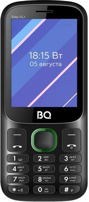 Сотовый телефон BQ Step XL+ 2820,  черный/зеленый