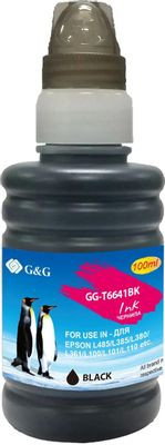Чернила G&G GG-T6641BK, для Epson, 100мл, черный